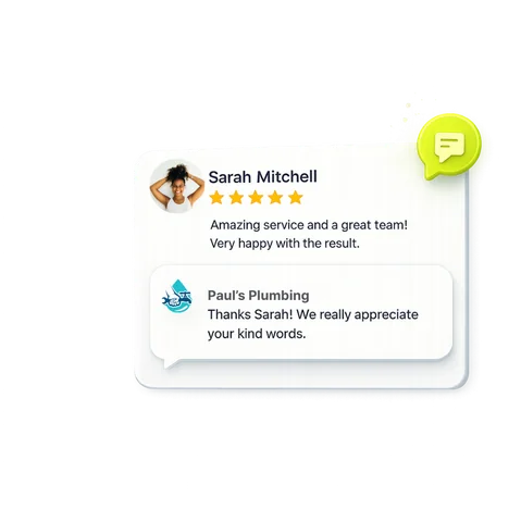 Automated Replies: a new Google review appearing with a star rating
